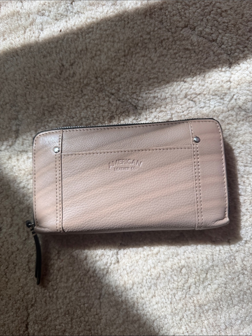 American Leather Co. Blush Zip-Around Leather Wallet